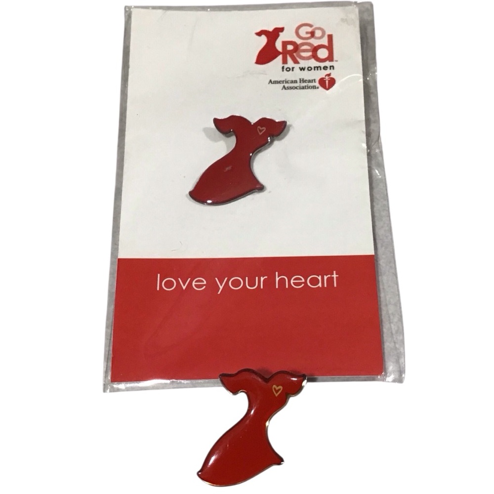 Red Dress Enamel Tac Pin American Heart Association Go Red For Women Jewelry